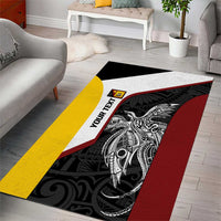 Personalised PNG Western Province Area Rug Bird of Paradise Tattoo Flag Motif LT9 - Polynesian Pride