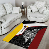 Personalised PNG Western Province Area Rug Bird of Paradise Tattoo Flag Motif LT9 - Polynesian Pride