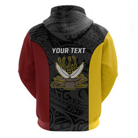Personalised PNG Western Province Hoodie Bird of Paradise Tattoo Flag Motif LT9 - Polynesian Pride