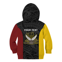 Personalised PNG Western Province Kid Hoodie Bird of Paradise Tattoo Flag Motif LT9 - Polynesian Pride
