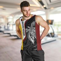 Personalised PNG Western Province Men Tank Top Bird of Paradise Tattoo Flag Motif LT9 Red - Polynesian Pride