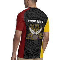 Personalised PNG Western Province Rugby Jersey Bird of Paradise Tattoo Flag Motif LT9 - Polynesian Pride