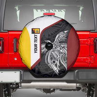Personalised PNG Western Province Spare Tire Cover Bird of Paradise Tattoo Flag Motif LT9 - Polynesian Pride