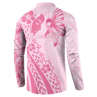 Pacific Girl and Butterfly Cancer Ribbon Personalised Button Sweatshirt