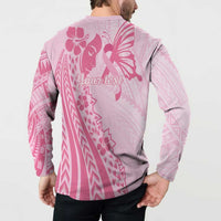 Pacific Girl and Butterfly Cancer Ribbon Personalised Button Sweatshirt