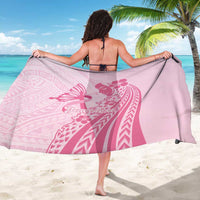 Pacific Girl and Butterfly Cancer Ribbon Personalised Sarong LT9 - Polynesian Pride