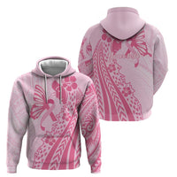Pacific Girl and Butterfly Cancer Ribbon Personalised Zip Hoodie