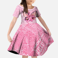 Faith Hope Love Butterfly Ribbon Personalised Kid Short Sleeve Dress