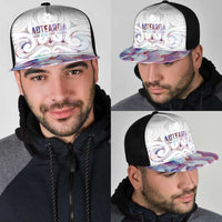 New Zealand Aotearoa Mesh Trucker Cap Pink Maori Papua Shell Indigenous - Polynesian Pride