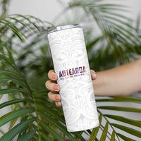 Custom New Zealand Aotearoa Skinny Tumbler Pink Maori Paua Shell Indigenous - Polynesian Pride