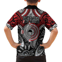 Aotearoa and Australia Family Matching Off The Shoulder Long Sleeve Dress and Hawaiian Shirt New Zealand Honour The Treaty Ake!Ake!Ake! LT9 - Polynesian Pride