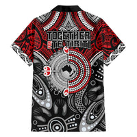 Aotearoa and Australia Family Matching Off The Shoulder Long Sleeve Dress and Hawaiian Shirt New Zealand Honour The Treaty Ake!Ake!Ake! LT9 - Polynesian Pride