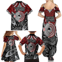 Aotearoa and Australia Family Matching Summer Maxi Dress and Hawaiian Shirt New Zealand Honour The Treaty Ake!Ake!Ake! LT9 - Polynesian Pride