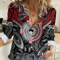 Aotearoa and Australia Women Casual Shirt New Zealand Honour The Treaty Ake!Ake!Ake! LT9 Female Red - Polynesian Pride