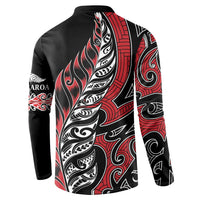 Koru Fern New Zealand Button Sweatshirt Maori Tribal Pattern
