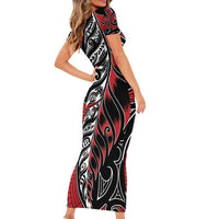 Koru Fern New Zealand Family Matching Short Sleeve Bodycon Dress and Hawaiian Shirt Maori Tribal Pattern LT9 - Polynesian Pride