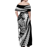 Koru Fern New Zealand Maori Tribal Warrior Family Matching Off Shoulder Maxi Dress and Hawaiian Shirt LT9 - Polynesian Pride