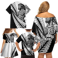 Koru Fern New Zealand Maori Tribal Warrior Family Matching Off Shoulder Short Dress and Hawaiian Shirt LT9 - Polynesian Pride