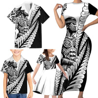 Koru Fern New Zealand Maori Tribal Warrior Family Matching Short Sleeve Bodycon Dress and Hawaiian Shirt LT9 - Polynesian Pride