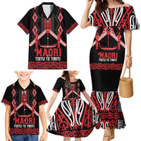 Toitu Te Tiriti Waitangi Family Matching Mermaid Dress and Hawaiian Shirt Black Wharenui House LT9 - Polynesian Pride