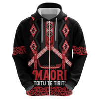 Toitu Te Tiriti Waitangi Hoodie Black Wharenui House LT9 - Polynesian Pride