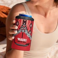 Toitu Te Tiriti Waitangi 4 in 1 Can Cooler Tumbler Red Wharenui House - Polynesian Pride
