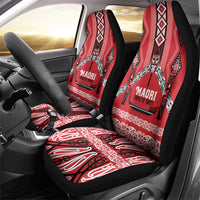 Toitu Te Tiriti Waitangi Car Seat Cover Red Wharenui House - Polynesian Pride