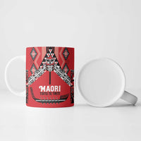 Toitu Te Tiriti Waitangi Ceramic Mug Red Wharenui House - Polynesian Pride