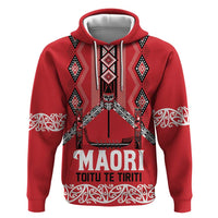 Toitu Te Tiriti Waitangi Zip Hoodie Red Wharenui House - Polynesian Pride