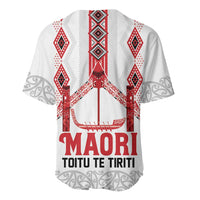 Toitu Te Tiriti Waitangi Baseball Jersey White Wharenui House - Polynesian Pride