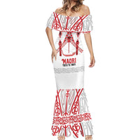 Toitu Te Tiriti Waitangi Mermaid Dress White Wharenui House - Polynesian Pride