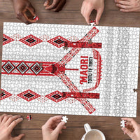 Toitu Te Tiriti Waitangi Puzzle White Wharenui House - Polynesian Pride