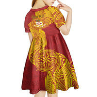 Personalised Kolisi Tonga Atele Kid Short Sleeve Dress Since 1882 Simple Ngatu Pattern