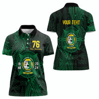 Personalised Tonga Liahona High School 76th Anniversary Women Polo Shirt Special Kupesi Pattern LT9 - Polynesian Pride