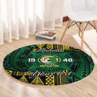 Personalised Tonga Liahona High School Round Carpet Since 1948 Special Kupesi Pattern