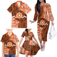 Personalised Tonga Tailulu College Family Matching Off The Shoulder Long Sleeve Dress and Hawaiian Shirt Since 1967 Special Kupesi Pattern Version 2