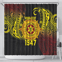 Personalised Tonga High School Shower Curtain Since 1947 Special Kupesi Pattern