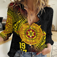 Personalised Tonga High School Women Casual Shirt Since 1947 Special Kupesi Pattern