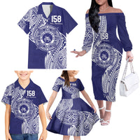 Personalised Tonga Tupou College Tolo 158th Anniversary Family Matching Off The Shoulder Long Sleeve Dress and Hawaiian Shirt Special Kupesi Pattern LT9 - Polynesian Pride