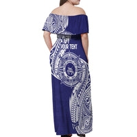 Personalised Tonga Tupou College Tolo 158th Anniversary Off Shoulder Maxi Dress Special Kupesi Pattern LT9 - Polynesian Pride