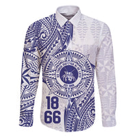 Personalised Tonga Tupou College Tolo Family Matching Mermaid Dress and Hawaiian Shirt Since 1866 Special Kupesi Pattern LT9 Dad's Shirt - Long Sleeve White - Polynesian Pride