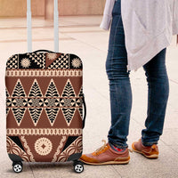 Vintage Bula Fiji Luggage Cover Brown Tapa Masi Motif