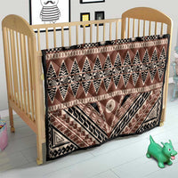 Vintage Bula Fiji Quilt Brown Tapa Masi Motif