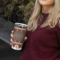 Vintage Bula Fiji Tumbler Cup Brown Tapa Masi Motif