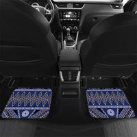 Vintage Bula Fiji Car Mats Prussian Blue Tapa Masi Motif