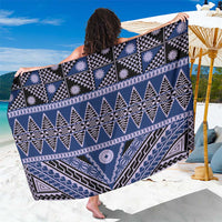 Vintage Bula Fiji Sarong Prussian Blue Tapa Masi Motif