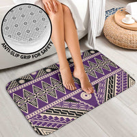 Vintage Bula Fiji Bathroom Set Purple Tapa Masi Motif - Polynesian Pride