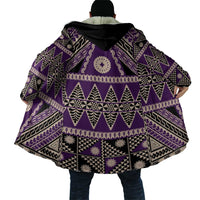 Vintage Bula Fiji Cloak Purple Tapa Masi Motif - Polynesian Pride