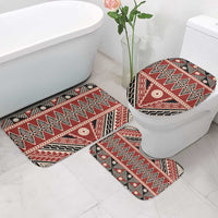 Vintage Bula Fiji Bathroom Set Red Tapa Masi Motif - Polynesian Pride