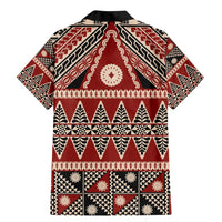 Vintage Bula Fiji Family Matching Mermaid Dress and Hawaiian Shirt Red Tapa Masi Motif LT9 - Polynesian Pride